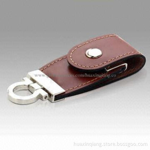 USB Memory Drives, Leather + Metal, 512MB-64GB Capacity, Logos Design, 5-year Warranty, USB2.0